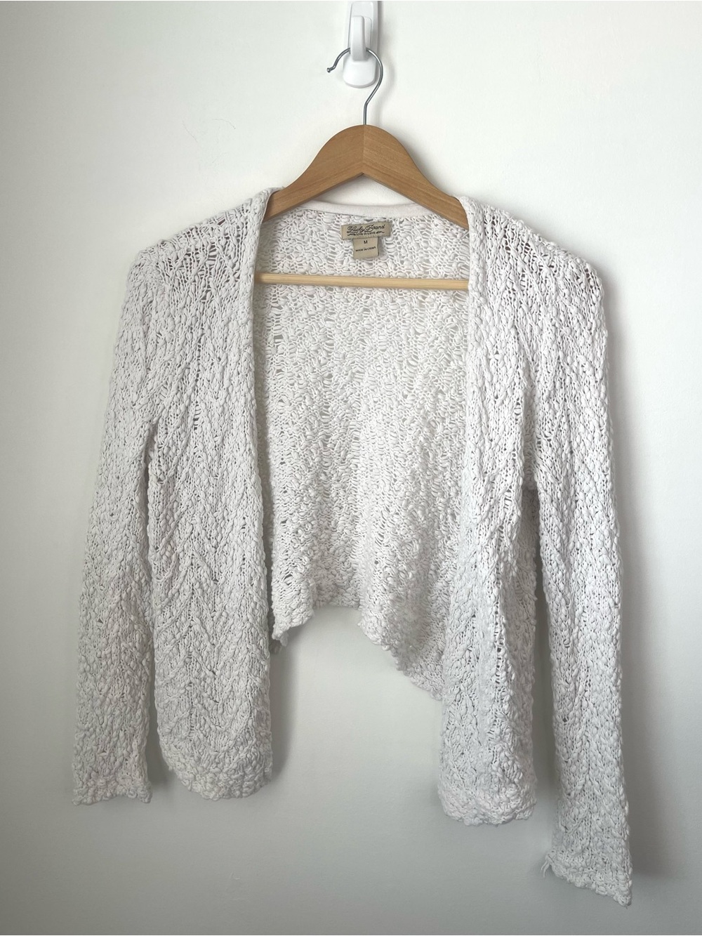 Lucky Brand Cream Open-Front Cardigan size medium